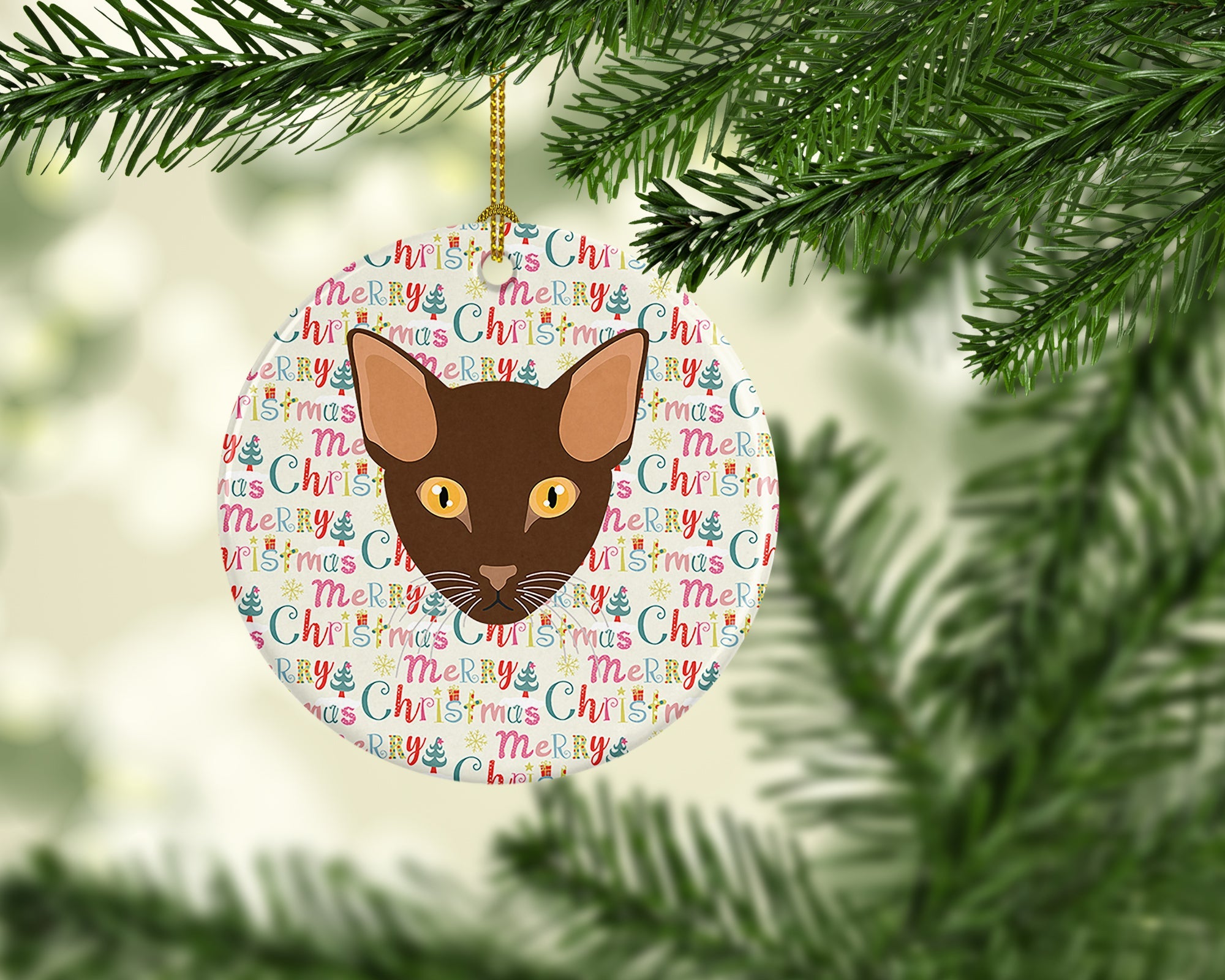 Suphalak Cat Christmas Ceramic Ornament