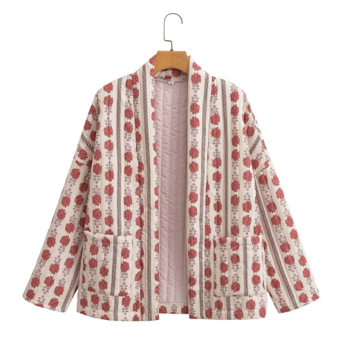 Ethnic Quilted Cotton Printed Jacket (One Piece)