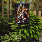 English Bull Terrier and Santa Claus Garden Flag