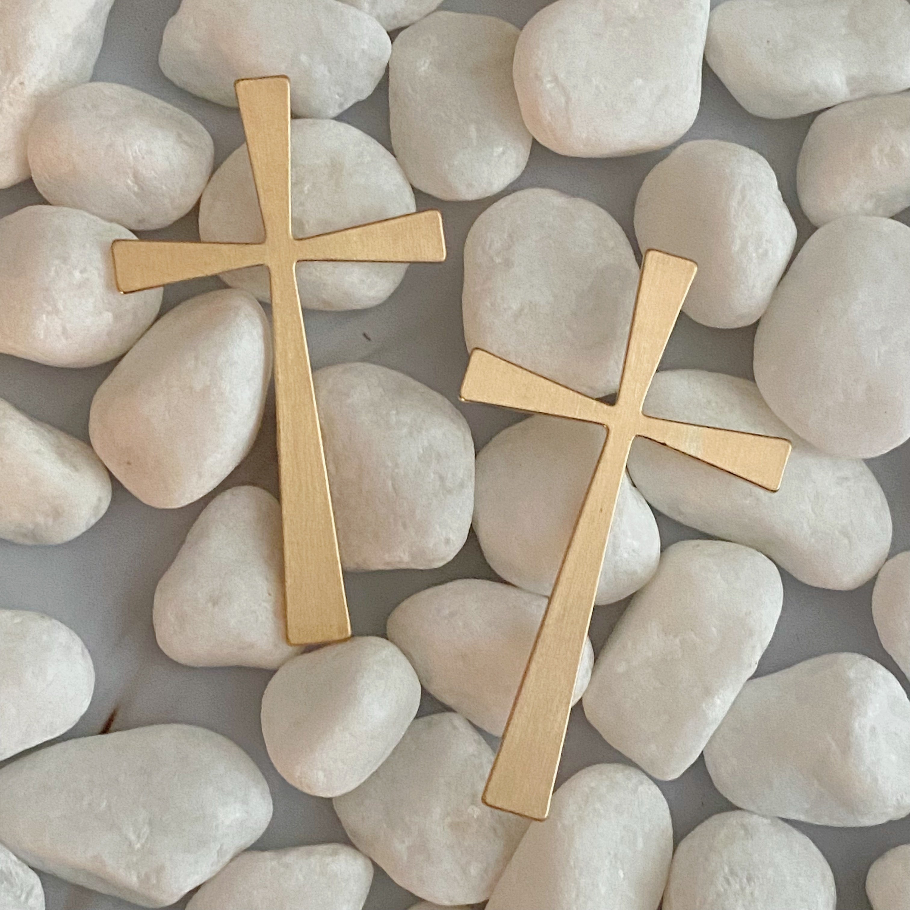 Satin Finish Cross Earrings | Christian Jewelry