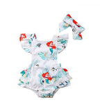Mermaid Pattern Baby Bodysuit with Headband (Bulk)
