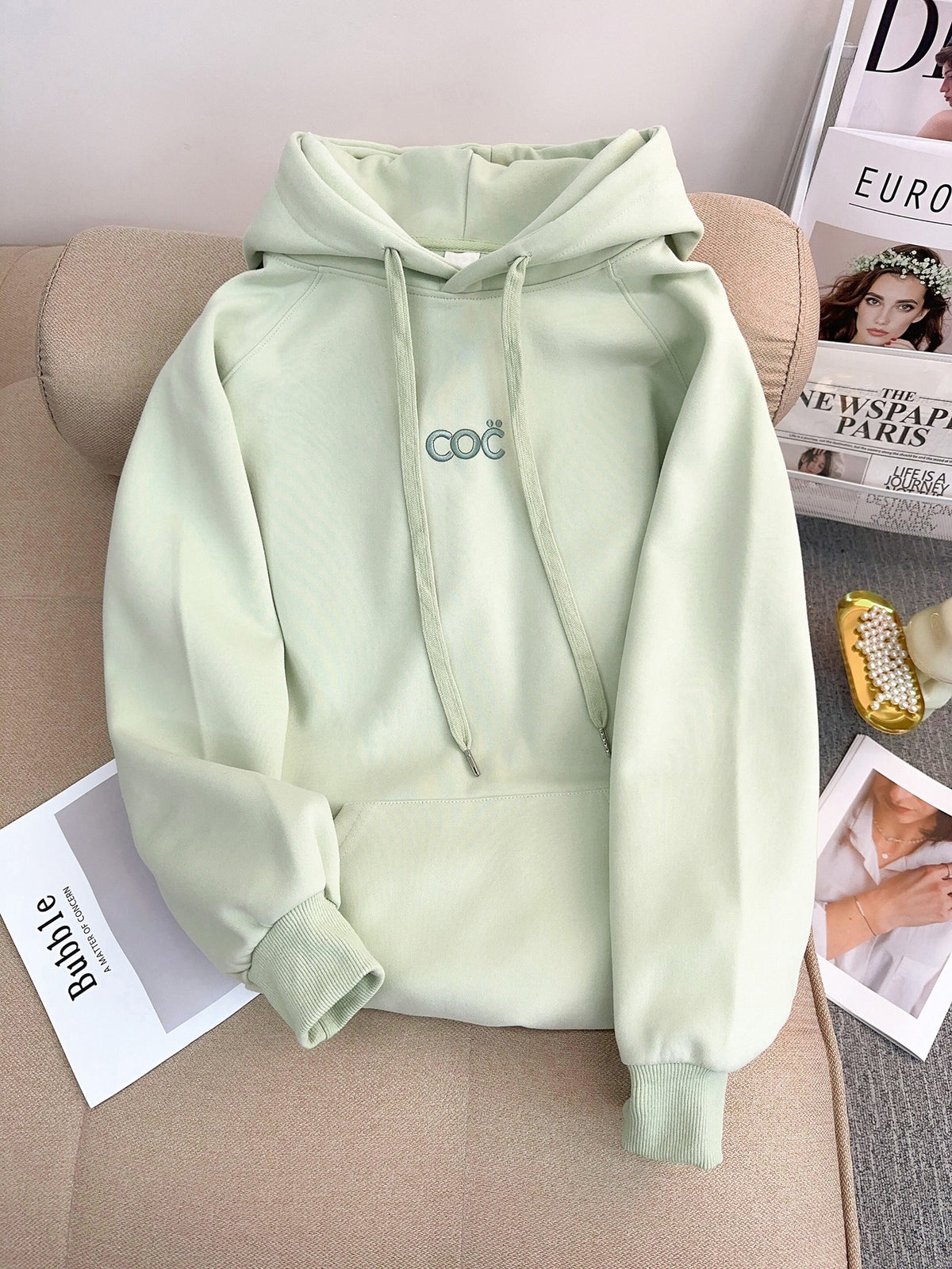 Solid Color Women's Turtleneck Drawstring Sweatshirt | Streetwear