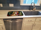 Wheaten Terrier and Santa Claus Dish Drying Mat