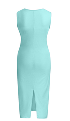 Maternity Sleeveless Dress with Cross Waist Design