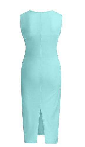 Maternity Sleeveless Dress with Cross Waist Design