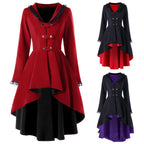 Retro Long Irregular Hem Coat