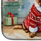 Tibetan Mastiff Cozy Christmas Dish Drying Mat
