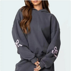 Women's Loose Bow Print Sweater