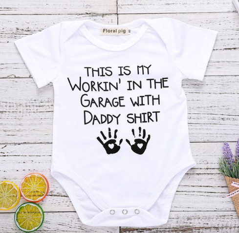 "Round Neck Short Sleeve Baby Bodysuit - Pack My Diapers"