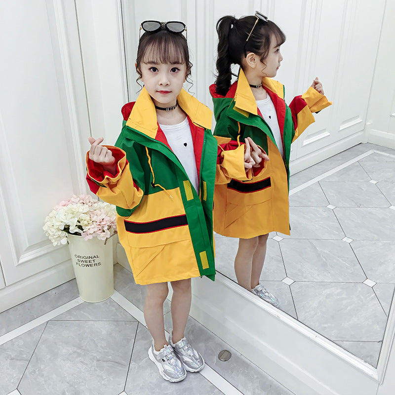 Colorblock Hooded Windbreaker Jacket