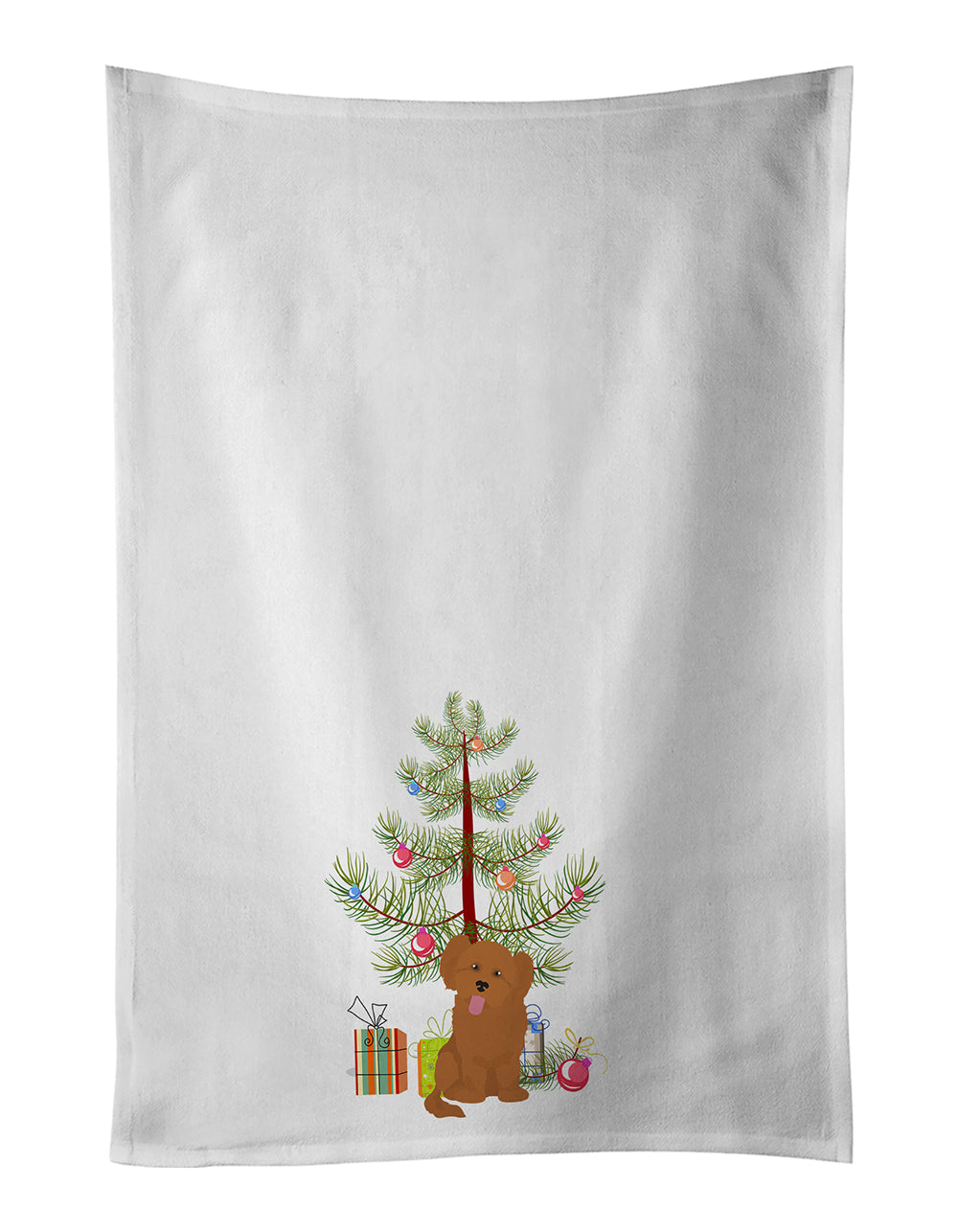 Shih Poo #3 Christmas Tree Kitchen Towel Set of 2