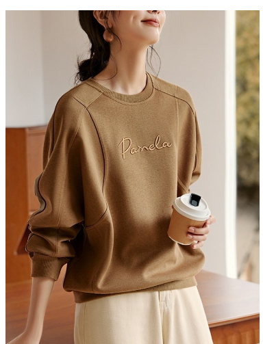 Loose Short Padded Shoulder Sweater for Women