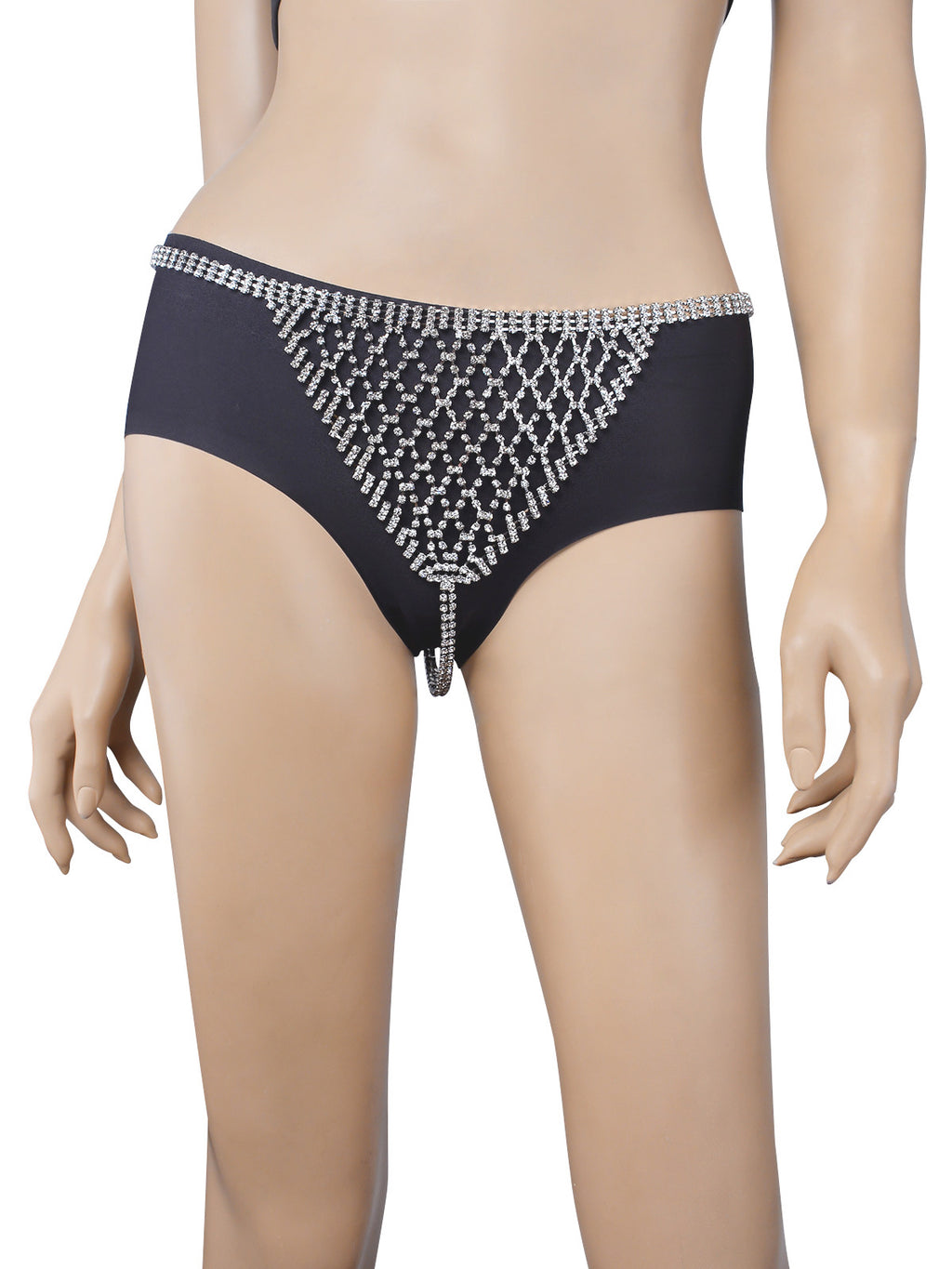 Exaggerated Rhinestone Body Chain and Bikini Necklace