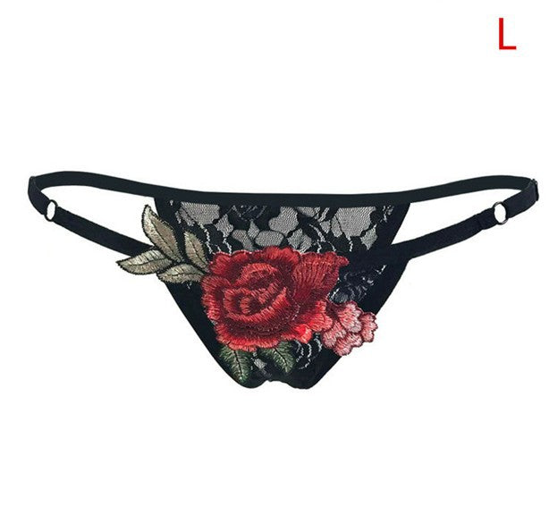 Rose Lace Panties - Floral Design Lingerie Set