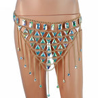 Rhinestone Gem Chain Bra Top