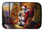 Havanese and Santa Claus Dish Drying Mat