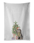Cocker Spaniel English Black Tan Christmas Presents and Tree Kitchen Towel Set of 2