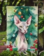 Donskoy Don Sphynx Cat By the Christmas Tree Garden Flag