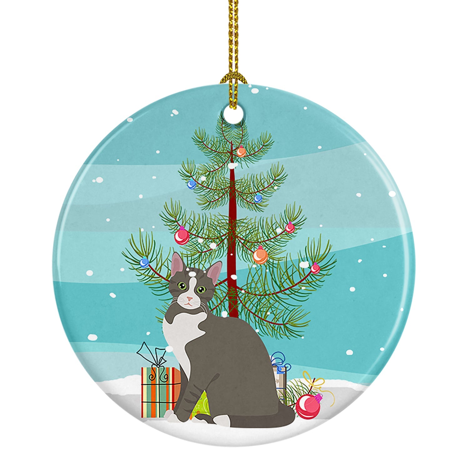 Brazilian Shorthair Cat Christmas Ceramic Ornament