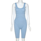 High-Waisted Athletic Bodysuit Shorts for Women