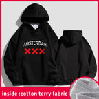 Amsterdam Unisex Hoodie - Black Oversized Sweatshirt | Streetwear