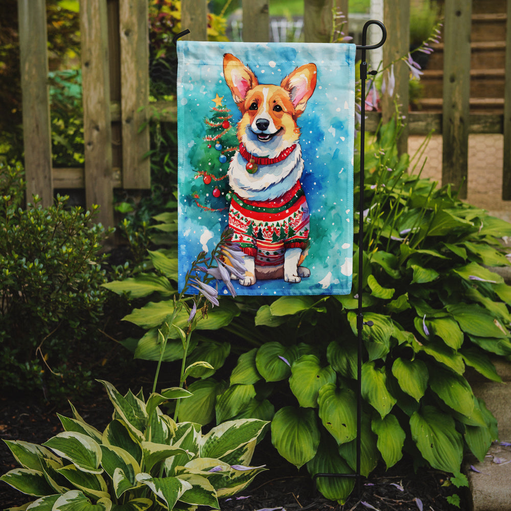 Corgi Christmas Garden Flag