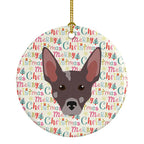 Peruvian Hairless Dog Merry Christmas Ceramic Ornament