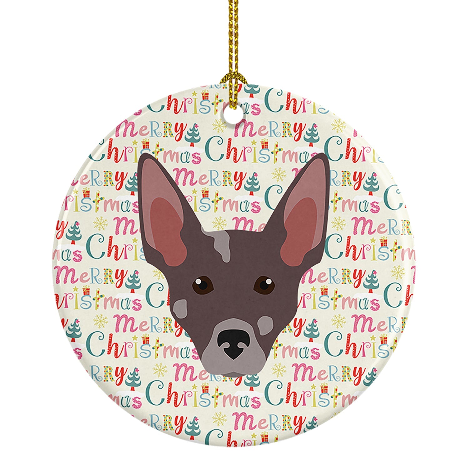 Peruvian Hairless Dog Merry Christmas Ceramic Ornament