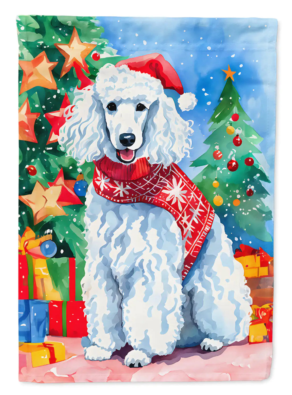 Poodle Christmas Garden Flag