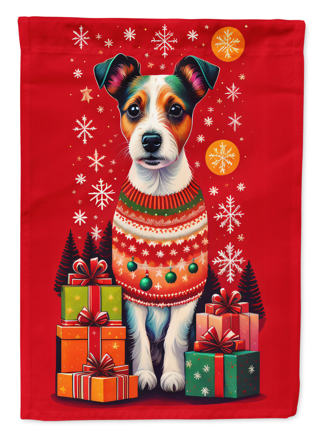 Jack Russell Terrier Holiday Christmas Garden Flag