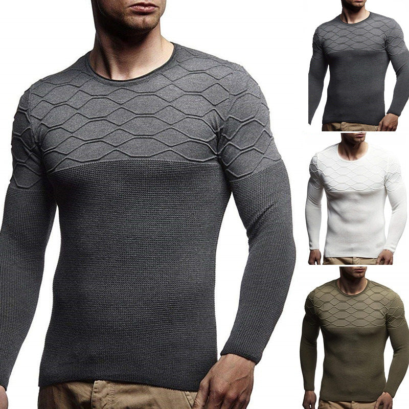 Men's Long Sleeve Round Neck Pullover Sweater | Streetwear