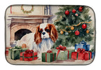 Cavalier Spaniel Cozy Christmas Dish Drying Mat