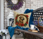 Irish Wolfhound Christmas Flowers Throw Pillow