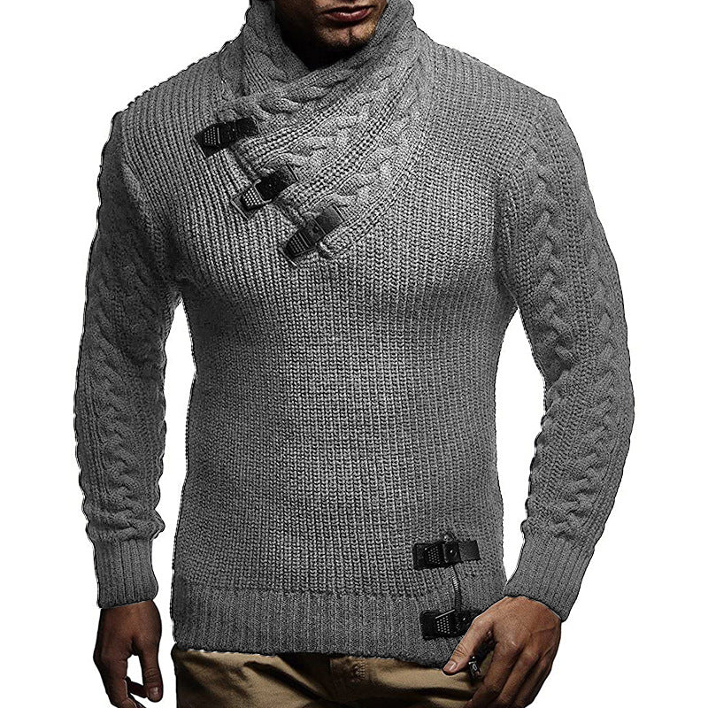 Men's Solid Color Long Sleeve Turtleneck Sweater