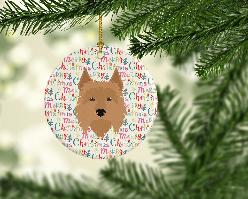 Australian Terrier Merry Christmas Ceramic Ornament