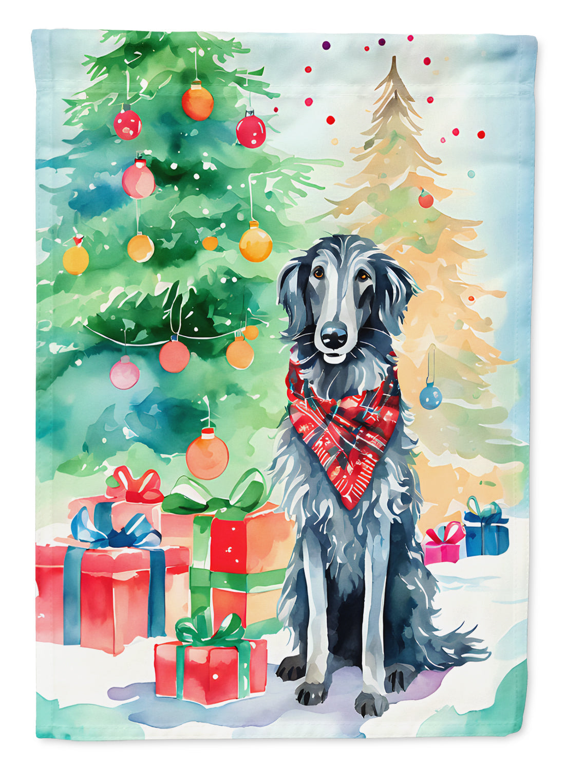 Scottish Deerhound Christmas Garden Flag