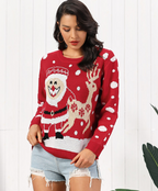 New Santa Fawn Jacquard Pullover Sweater | Streetwear