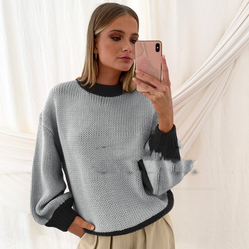 Loose Stitched Pullover Knitted Sweater for Women | Streetwear