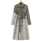 Women's Long Windbreaker Jacket in Contrast Colors