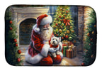 Westie and Santa Claus Dish Drying Mat