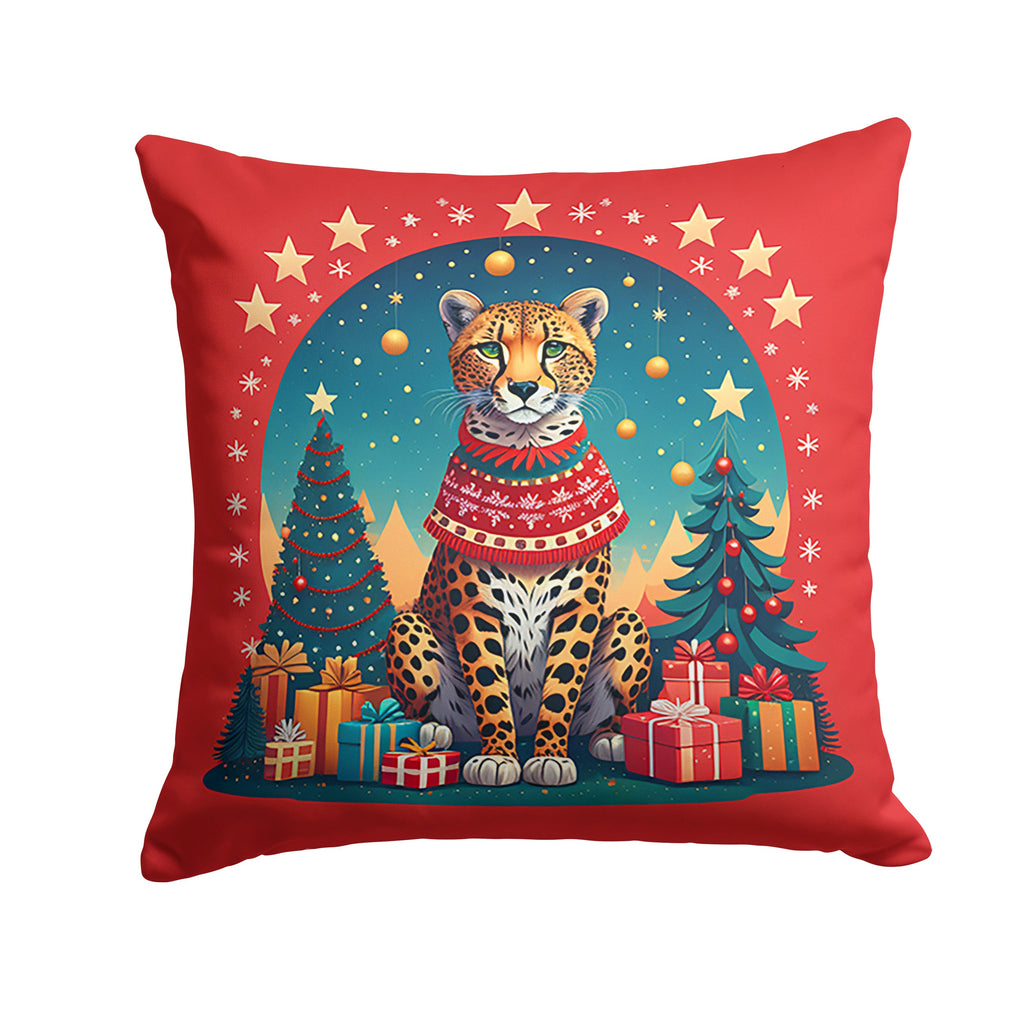 Cheetah Christmas Throw Pillow