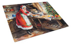 Cookies with Santa Claus Mrs. Claus Glass Cutting Board