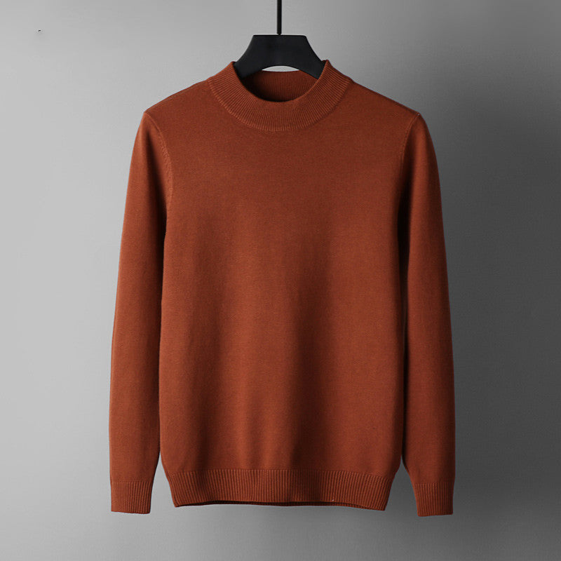 Casual Half High Neck Round Sweater Top