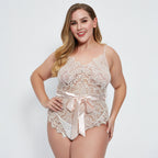 Plus Size Lace Bodysuit with 3D Design for Women