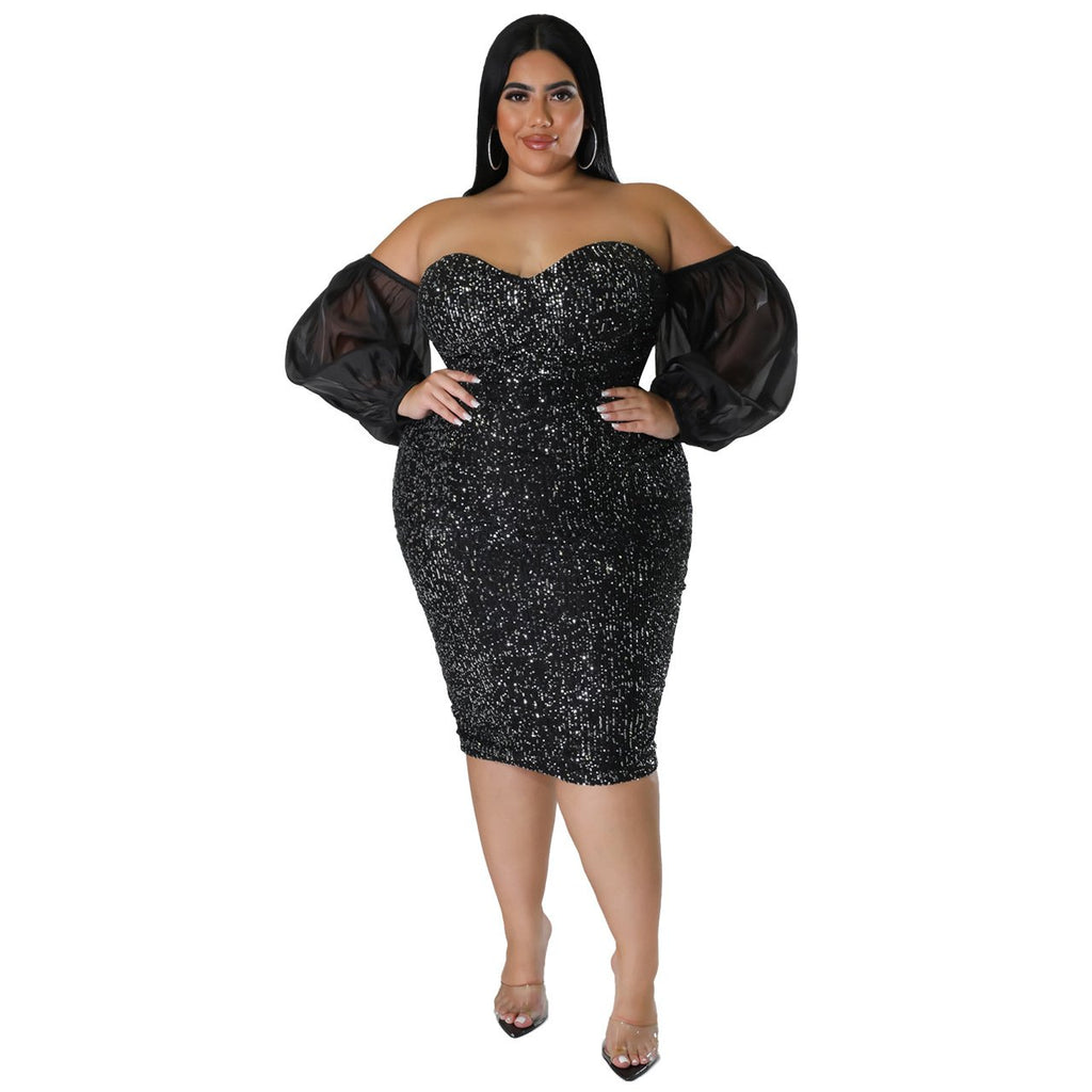 Solid Color Mesh Tube Top Evening Dress