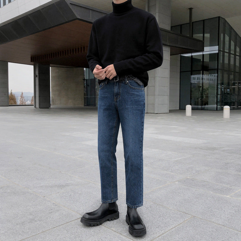 Men's Slim Turtleneck Sweater for Autumn and Winter