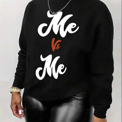 Casual Printed Sweater with Loose Round Neck Design