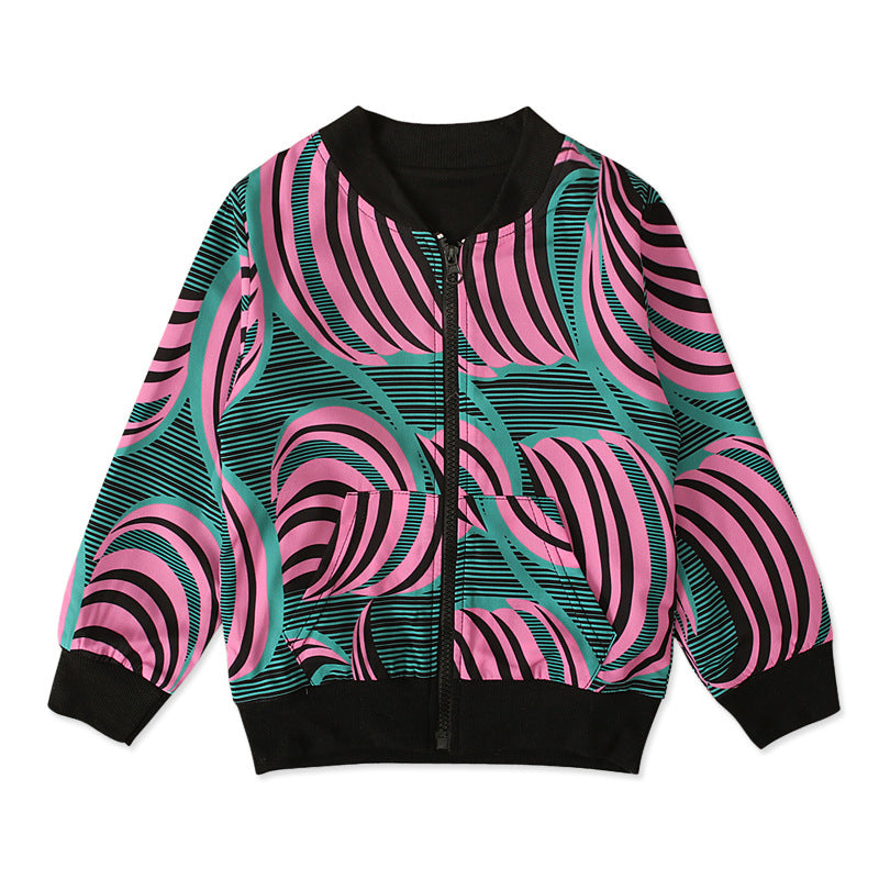 Printed Top Zip Coat