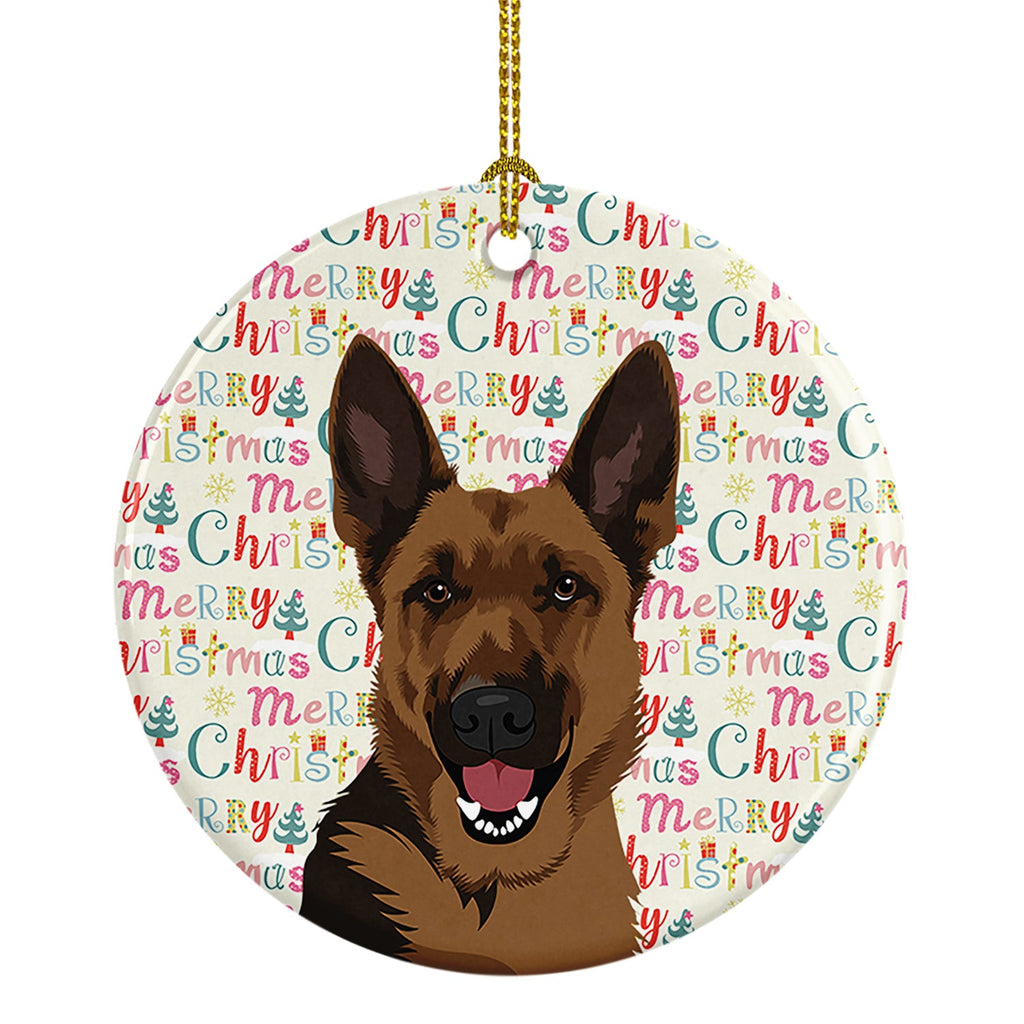 German Shepherd Black and Tan #2 Christmas Ceramic Ornament