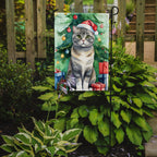 Scottish Fold Cat By the Christmas Tree Garden Flag